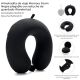 Almohadita de viaje Memory Foam Negra plegable con estuche de guardado Wanderlust 30x30cm estuche
