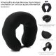 Almohadita de viaje Memory Foam Negra enrollable con cinta de ajuste Wanderlust 25x23x12cm x1u
