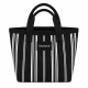 Bolso playero SKR tejido rayado con grifa PU 42x35cm x1u