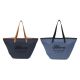 Bolso playero SKR simil denim con estampa 63x35x22cm x1u
