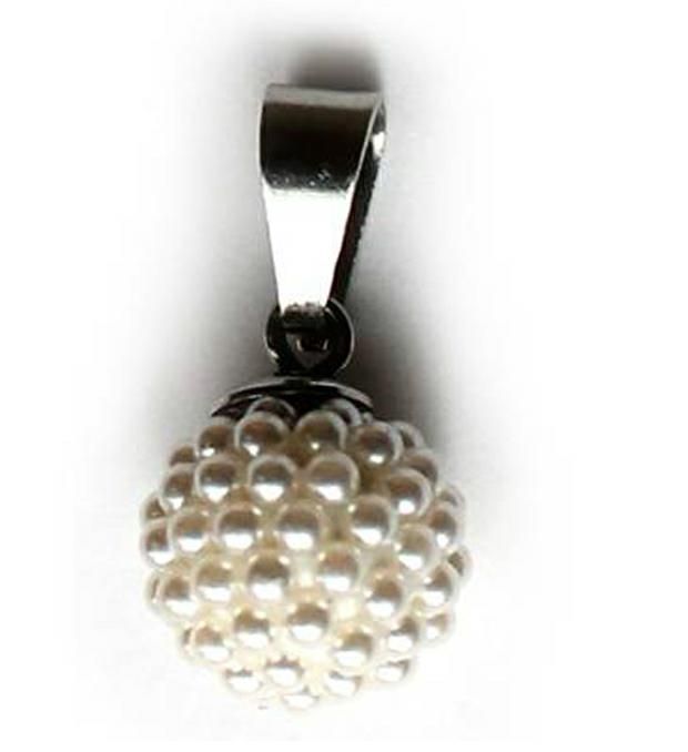 Dije acero mini perlas 10 mm x1u