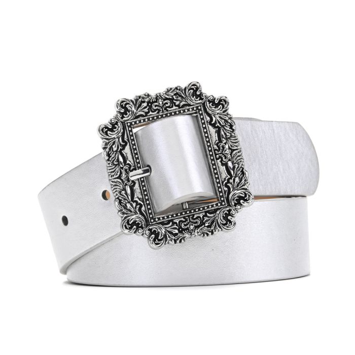 Cinturon Classic Night Out hebilla cuadrada labrada 4cm; x1u