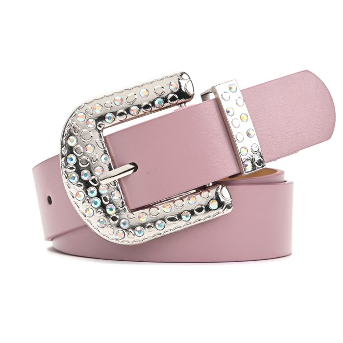 Cinturon Classic Night Out hebilla y pasador con brillos colores 3.5cm; x1u
