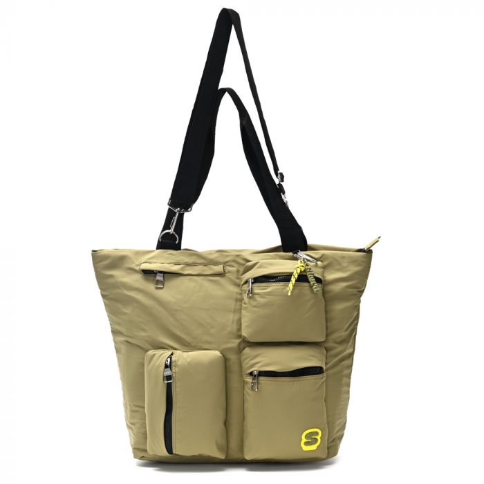 Shopper Smile Cargo multi pockets con correa desmontable 34x36x17cm x1u