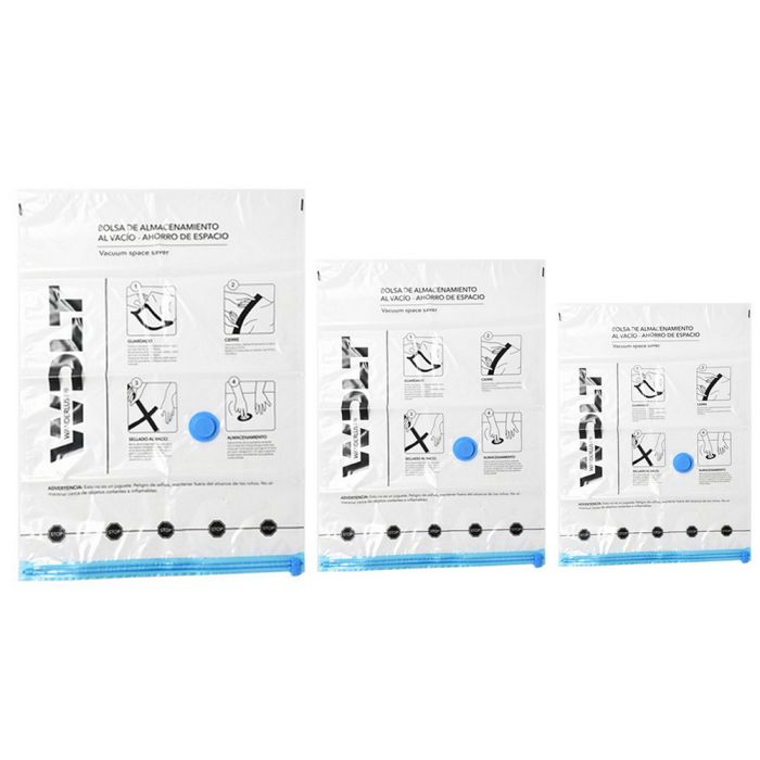 Bolsa al Vacio para Guardar Ropa Set de 3 pcs 50x70 70x100 80x120 cm Wanderlust; x1u