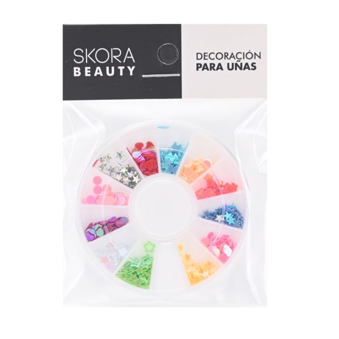 Nail Art en disco multicolor lentejuelas formitas - x1u