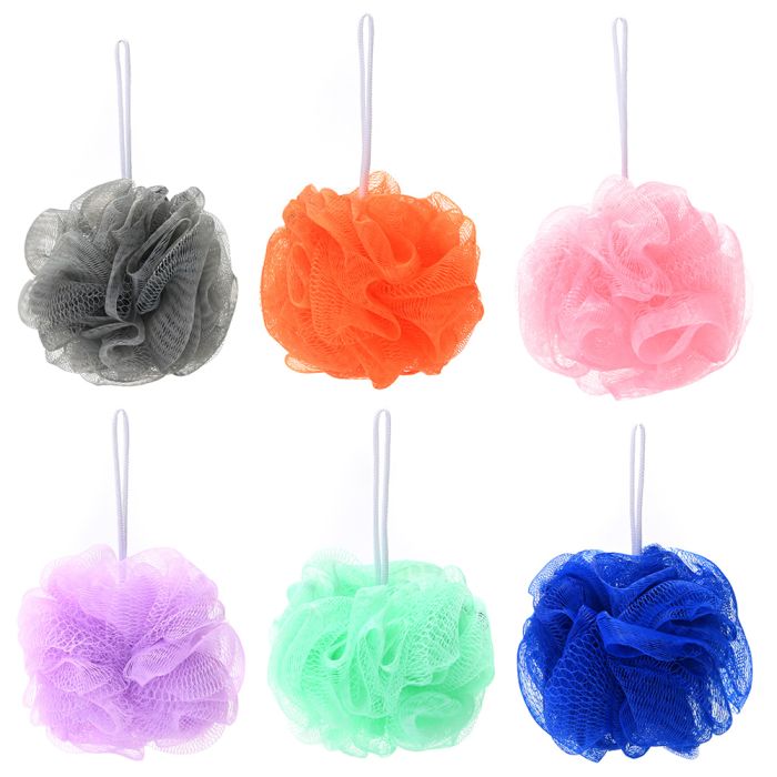 Esponja de baño exfoliante pompón x1u