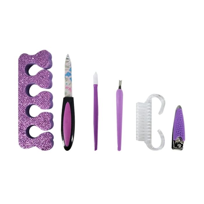 Set x4 uñas manicuria y pedicuria -separador de dedos -cortauñas -Lima de uñas metalica diamantada