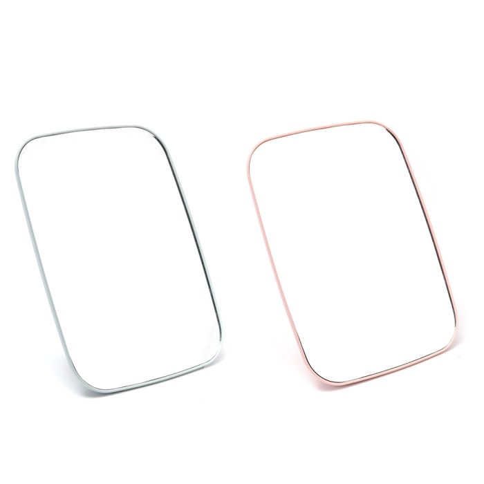 Espejo cuadrado doble cara con aumento y soporte 20x15cm x1u