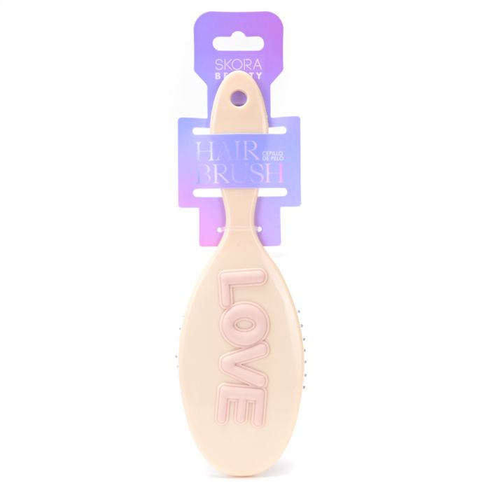 Cepillo ovalado love desenredante para cabello con mango largo - x1u