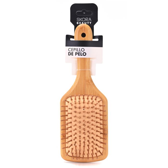 Cepillo neumatico cuadrado desenredante de bambu - x1u