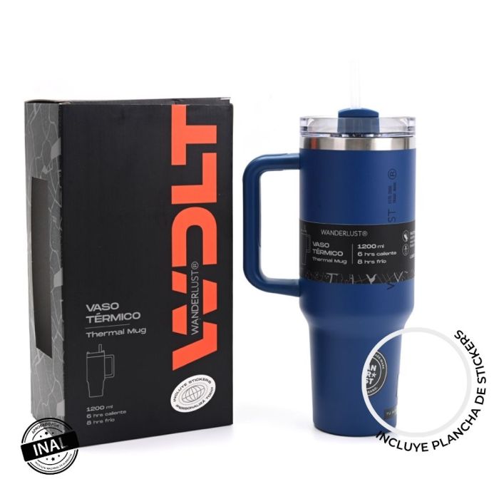 Vaso termico Wanderlust con bombilla 1200ml; x1u