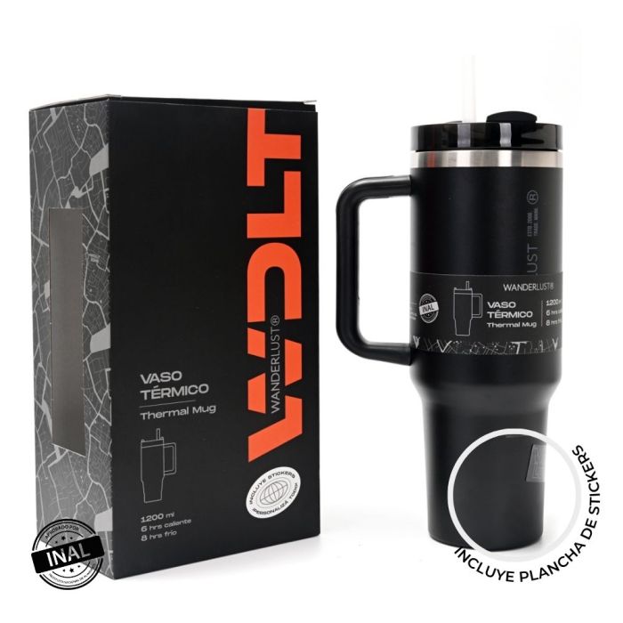Vaso termico Wanderlust con bombilla 1200ml; x1u