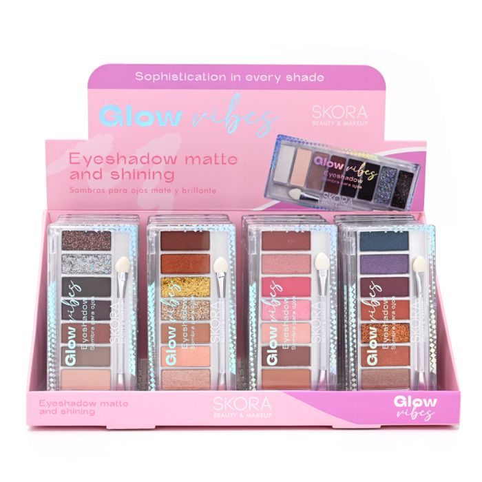 Sombras para ojos cristal x 8 tonos con aplicador x24u.