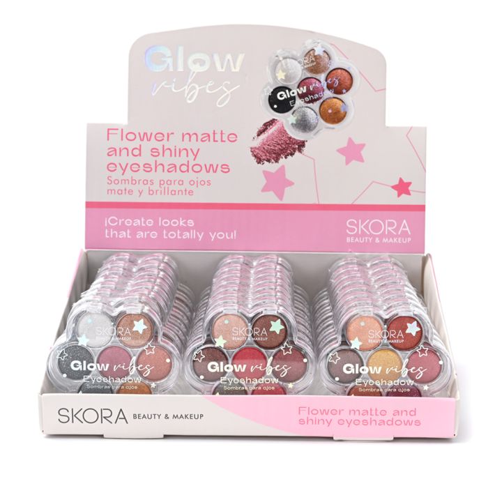 Sombras para ojos flor combinadas x 6 tonos x24u.