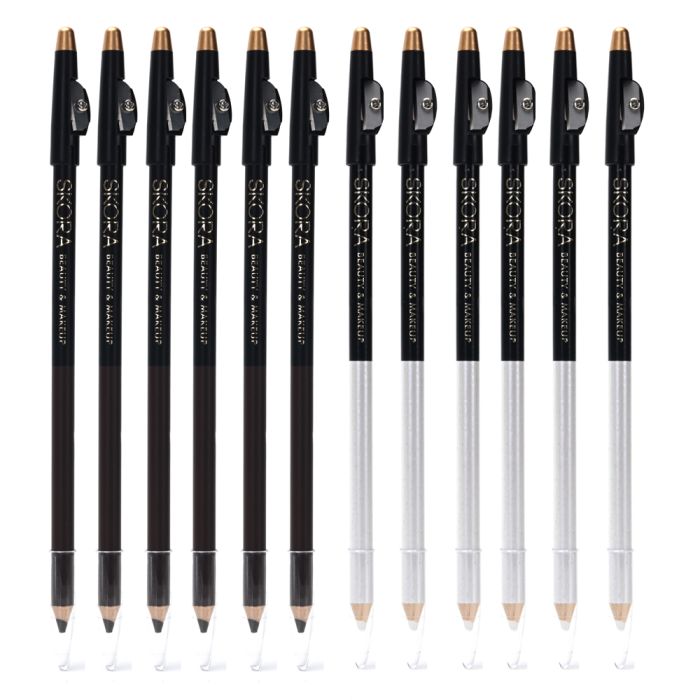 Delineador Lapiz para ojos duo con sacapuntas x12u.