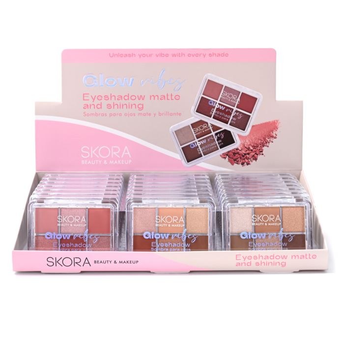 Sombras para ojos combinadas x 6 tonos x24u.