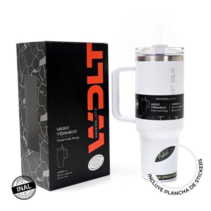 Vaso termico Wanderlust con bombilla 1200ml; x1u