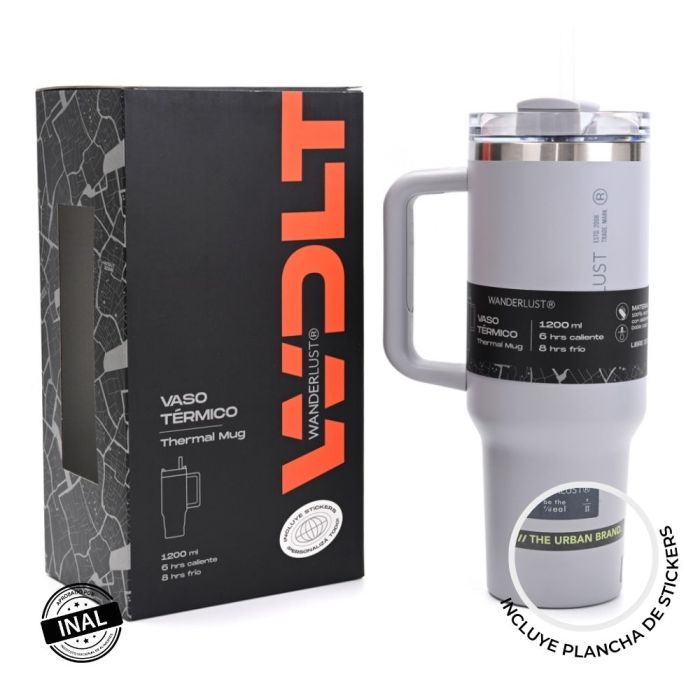 Vaso termico Wanderlust con bombilla 1200ml; x1u