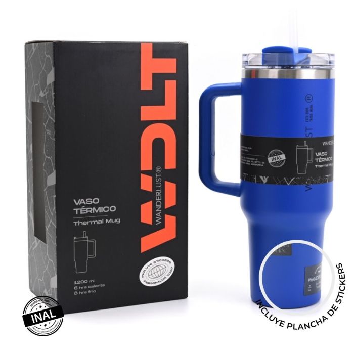 Vaso termico Wanderlust con bombilla 1200ml; x1u