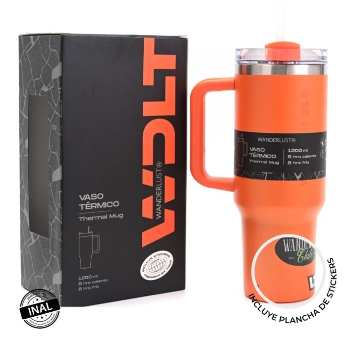 Vaso termico Wanderlust con bombilla 1200ml; x1u