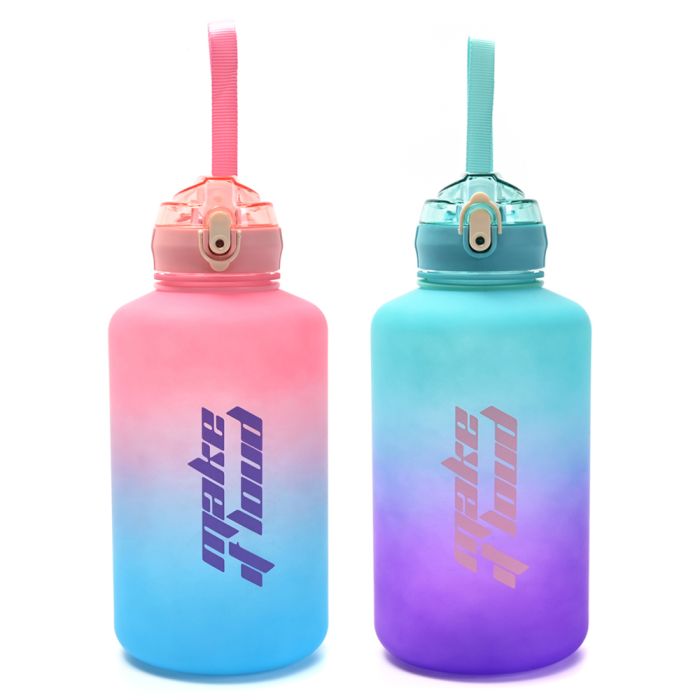 Botella motivacional degrade multicolor 2000 ml; x1u