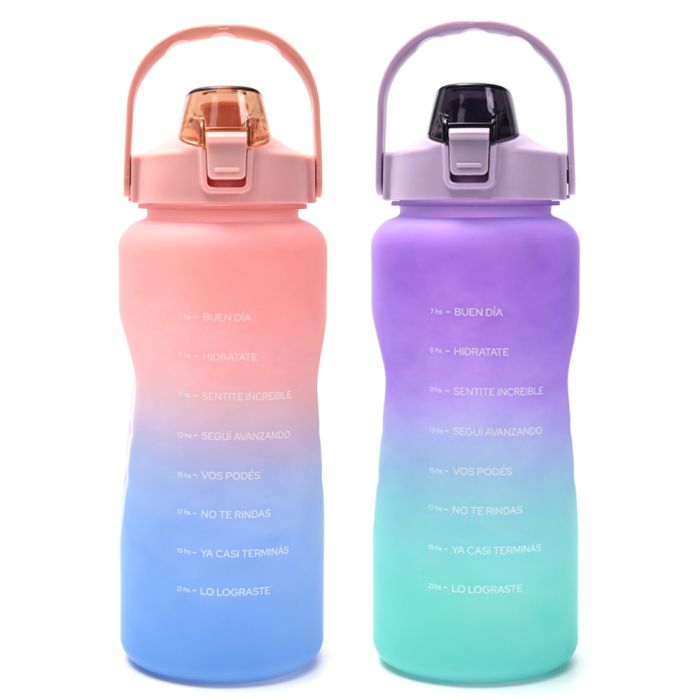 Botellon motivacional degrade multicolor 2000 ml; x1u