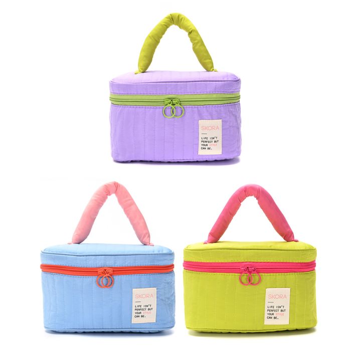 Portacosmetico Style matelasse combinado 24x13x12cm. x1u.