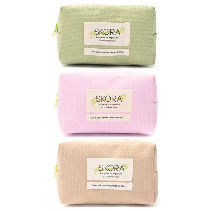 Portacosmetico Summer edit cotton waffle 17x10x10cm. x1u.