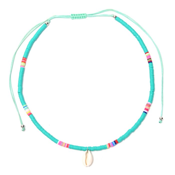Collar canutillos turquesa x1u.