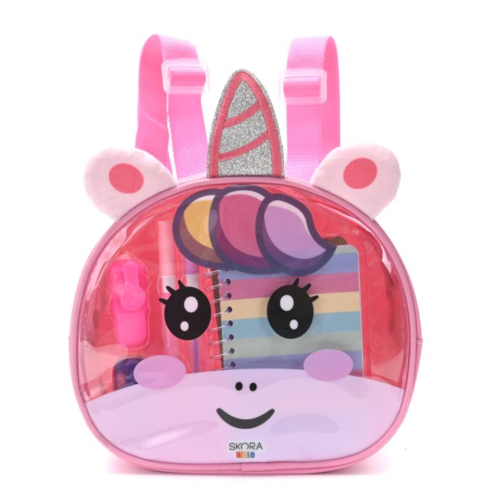 Mochila con Set libreria incluye cuaderno Kawaii mura 21X8X19cm x1u.