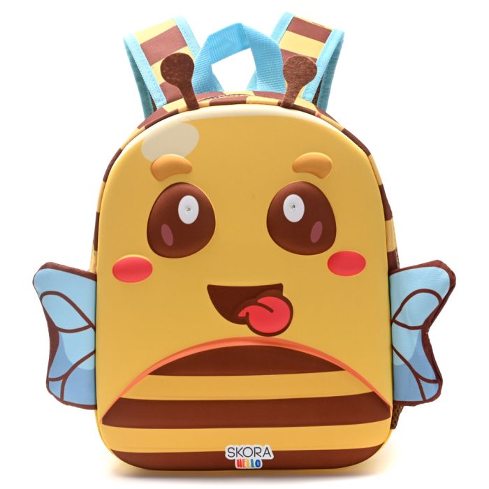 Mochila con luz Kawaii Bee termoformada 22x30x10cm 12 Pulg x1u.