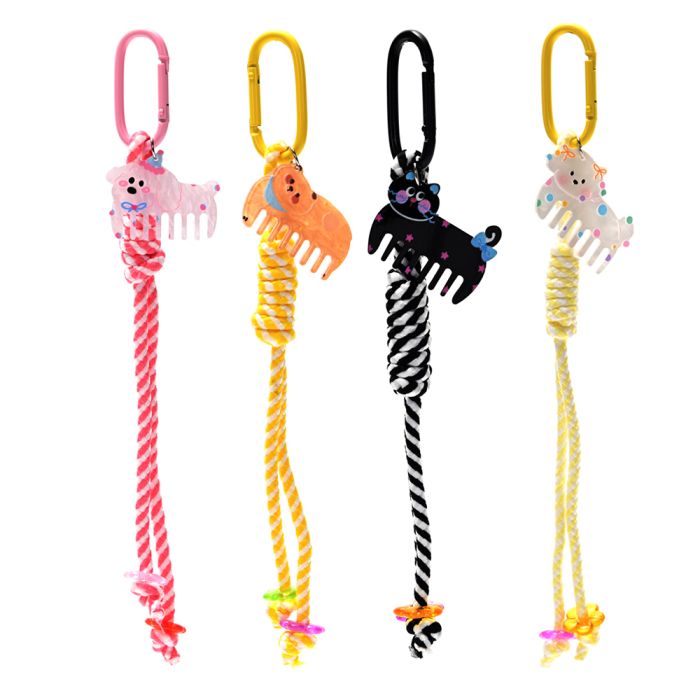 Llavero bag charm animales acrilico peine 25cm x1u.