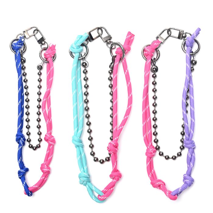 Llavero bag charm sogas y cadena 20cm x1u.