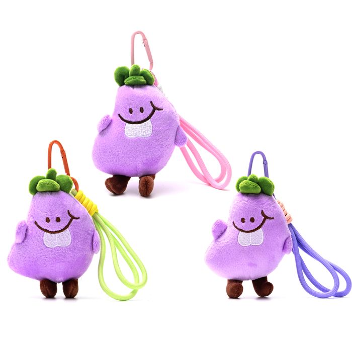 Llavero bag charm eggplant peluche 13cm x1u.
