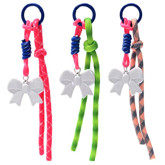 Llavero bag charm moño doble soga 22cm x1u.