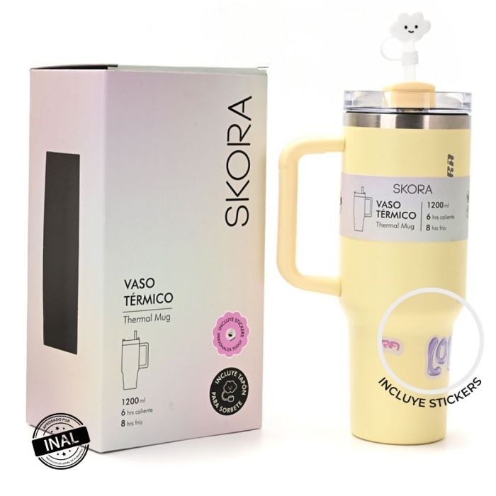 Vaso termico con bombilla Skora 1200ml; x1u