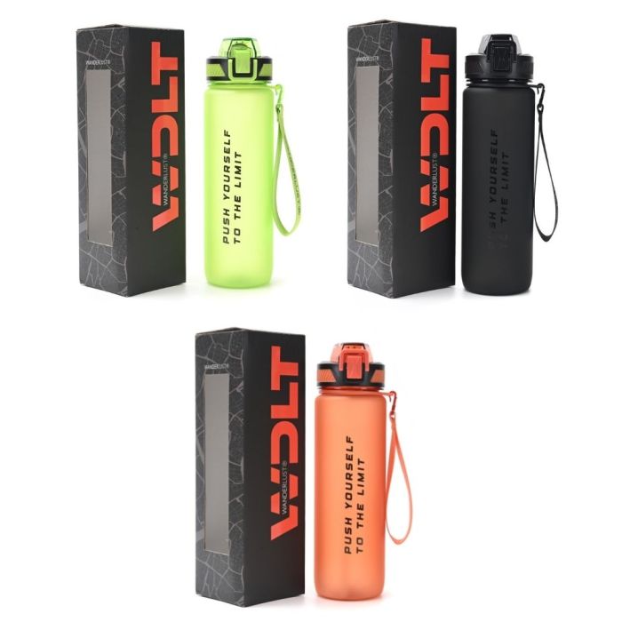 Botella deportiva con pico retractil y agarre 1000ml; x1u