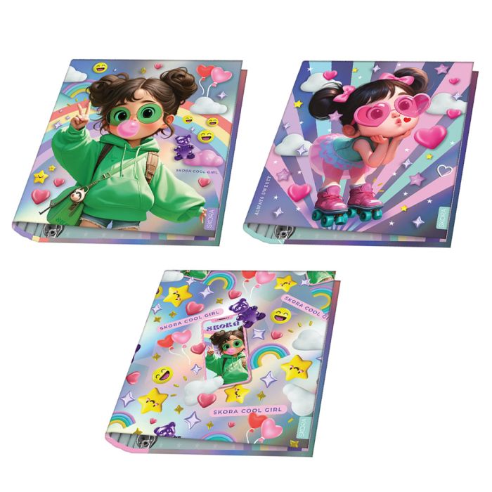 Carpeta escolar 3x40 Nenas Cool x1u.