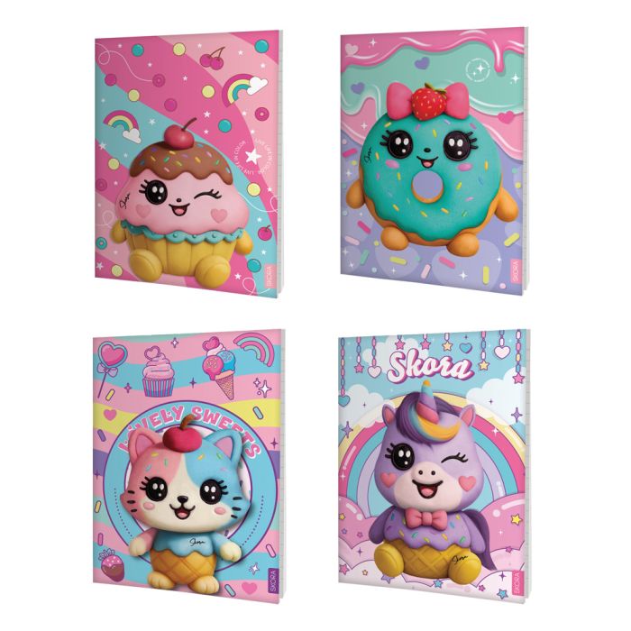 Cuaderno abrochado 48 hojas 80 grs tapa flexible Hello Nena x1u.