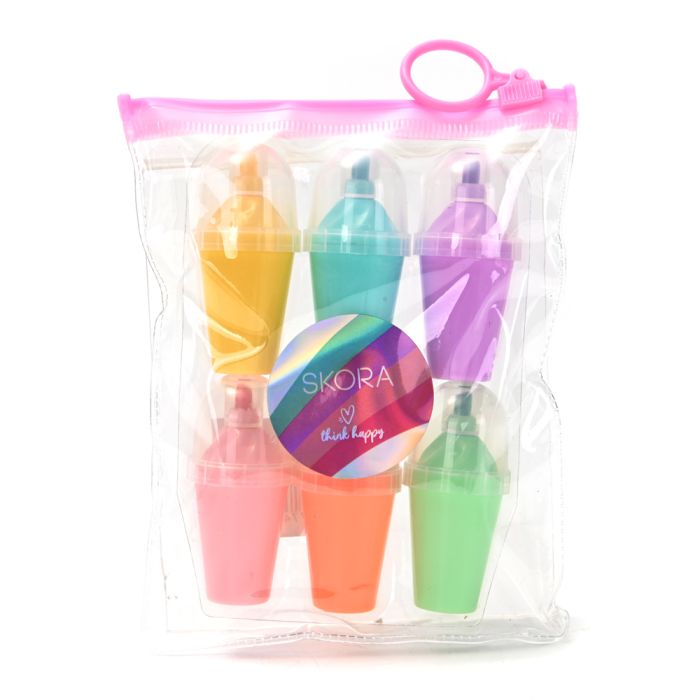 Set de resaltadores en bolsa transparente x6 u..