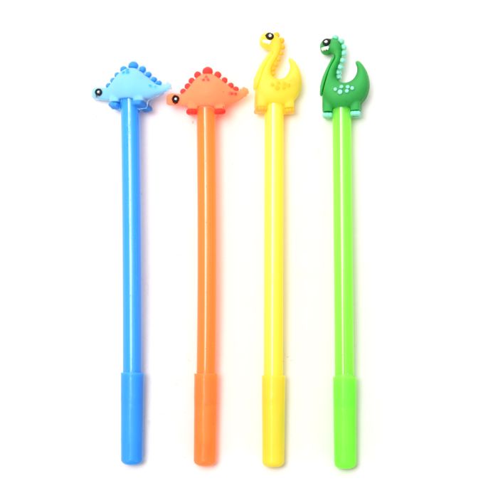 Lapicera dino varios colores tinta azul x48 u.