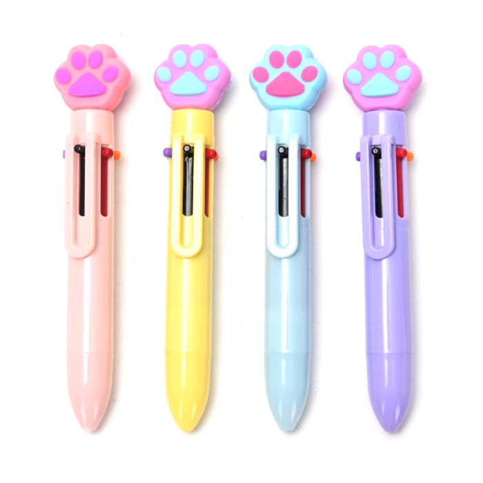 Lapicera tubular huellita de colores x36 u.