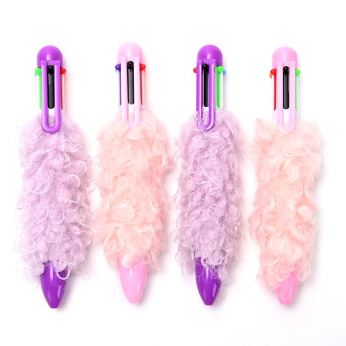 Lapicera peluche de colores 3x14cm x24 u.