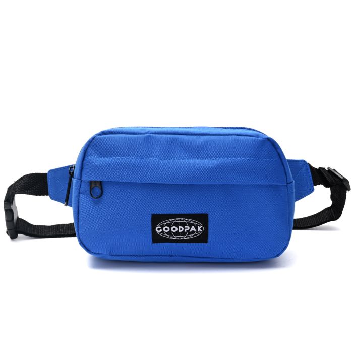 Riñonera Goodpak ovalada bolsillo delantero azul francia 12.5x21x6.5 cm; x1u