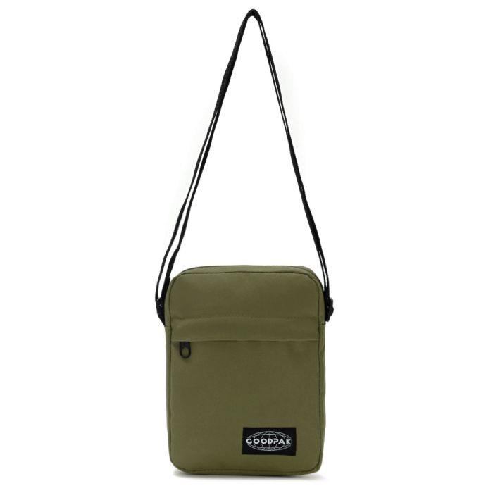 Morral Goodpak bolsillo delantero verde militar 21x16x5.5cm; x1u