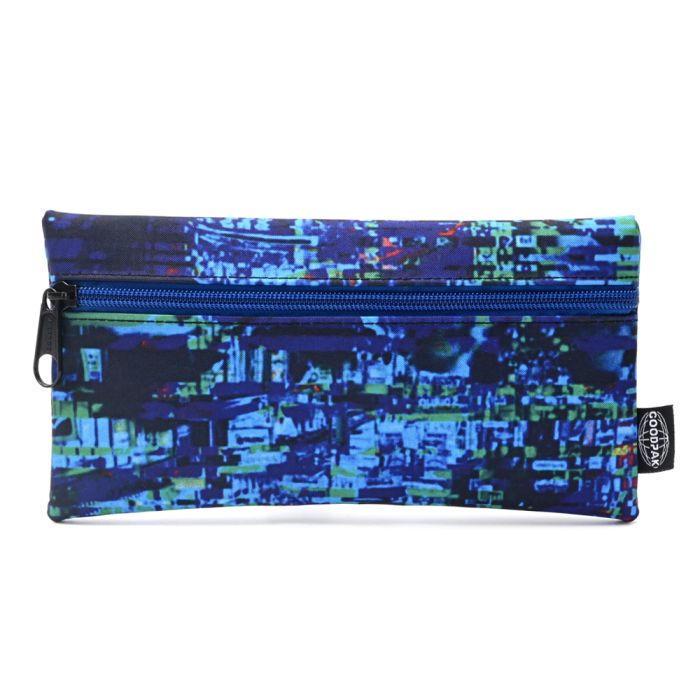Cartuchera Goodpak print Glitch azul 22x11.5 cm x1u