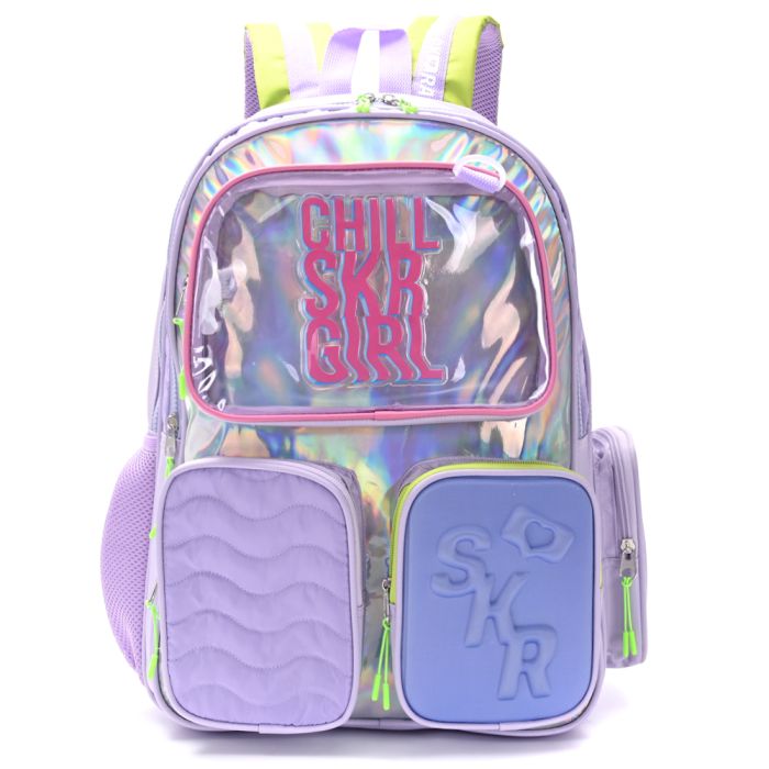 Mochila Think Happy Lettering derretido con llavero 32x45x15cm 18 Pulg. x1u.