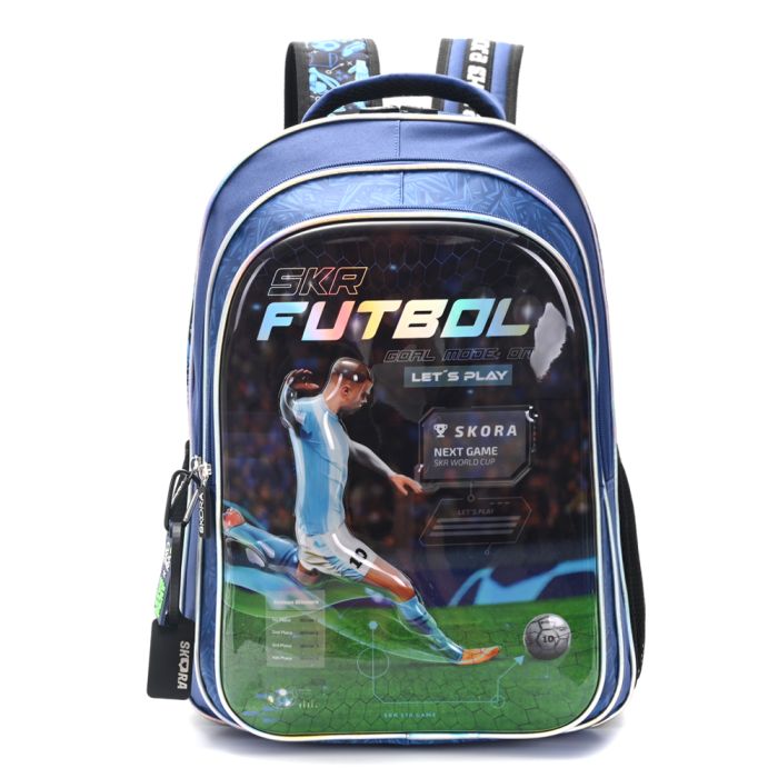 Mochila Let´s Play Futbol player con llavero 32x45x15cm 18 Pulg - x1u