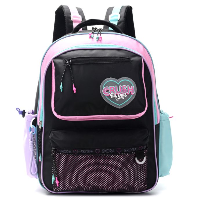 Mochila Think Happy Lettering crush con llavero 32x45x15cm 18 Pulg. x1u